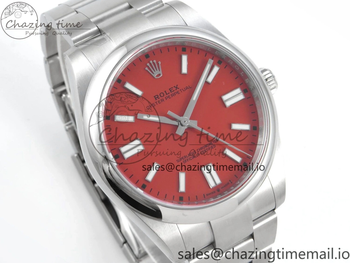 0204 Sustainable Oyster Perpetual 124300 41mm EWEF Best Edition 904L Steel Red Dial A 768